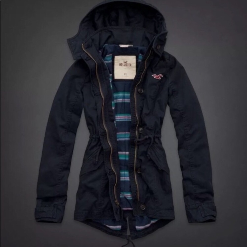 Ready to ship!! Blue Hollister Parka
